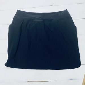 Lands' End Skort Women Size 16W Black Lined Pockets Pull On Elastic Waist Golf